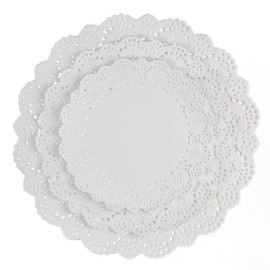Haksen 108 Pcs Paper Lace Doilies Combo, Pack 36 Each 65, 85, 105,Baked, Grilled, Fried Food,Tableware Decoration