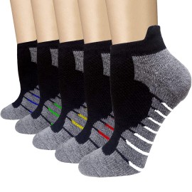 5 Pairs Copper Compression Ankle Socks Women & Men Sport Plantar Fasciitis Arch Support - Best For Athletic &Travel