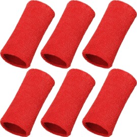 6 Inch Wristbands Sport Long Wrist Bands Sweatband Elastic Athletic Wrist Bands Armbands For Gymnastics Tennis Outdoor Activity(Red)