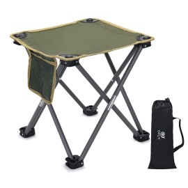 Camping Stool, Folding Samll Chair Portable Camp Stool for Camping Fishing Hiking Gardening and Beach, Camping Seat with Carry Bag (Green, L 13.5
