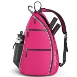Athletico Sling Bag - Crossbody Backpack For Pickleball, Tennis, Racketball, And Travel For Men And Women (Pink)