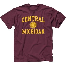 Barnesmith Central Michigan University Chippewas Short-Sleeve T-Shirt, Heritage, Maroon, Xx-Large