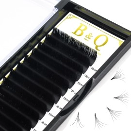 Bqaugen Easy Fan Lashes D-003-18 Bqaugen Easy Fan Volume Lashes 003 Lash Extensions D Curl Mega Lash Extension 9 To 25 Mm Matte Black Bq Easy Volume Fan Lashes (D-003,18 Mm)