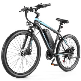 Ancheer Electric Bike Electric Mountain Bike 500W 26'' Commuter Ebike, 20Mph Adults Electric Bicycle With Removable 48V/374Wh Battery, Lcd-Display And Professional 21 Speed Gears