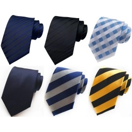 Weishang Lot 6 Pcs Classic Mens Silk Tie Necktie Woven Jacquard Neck Ties