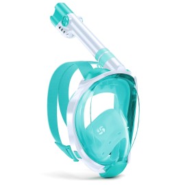 Wstoo Snorkeling Gear For Kids With Latest Dry Top Breathing System,Fold 180 Degree Panoramic View Kids Full Face Snorkel Mask Anti-Fog Anti-Leak With Camera Mount Kids Snorkel Mask