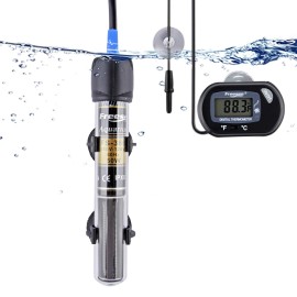 Freesea 50 Watt Aquarium Submersible Betta Heater With Aquarium Submersible Thermometer