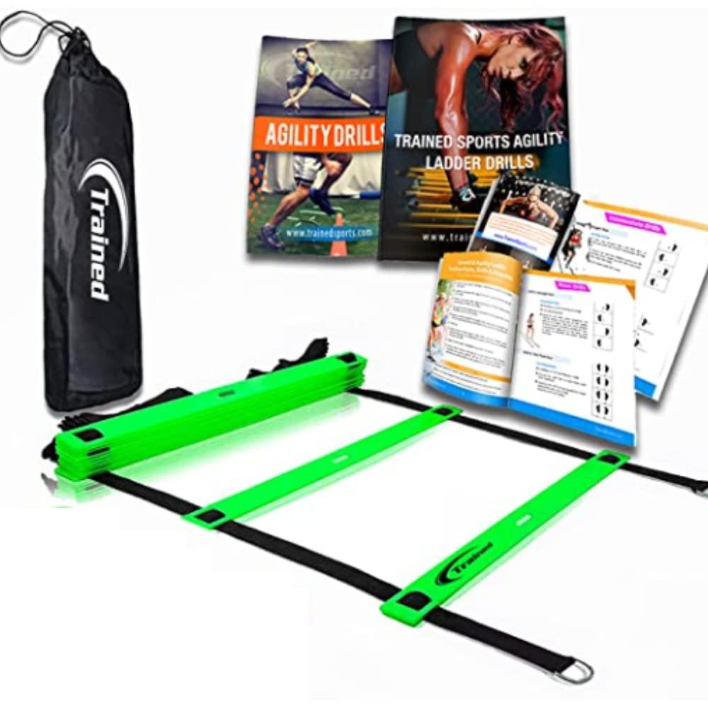 Trained Agility Ladder Bundle 6 Sports Cones, 2 Agility Drills eBook and Carry Case