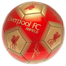 Liverpool Fc Signature Red And Gold Soccer Ball - Size 5 - Official, Authentic Futbol Of The Lfc