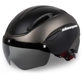 Shinmax Bike Helmet For Men Women, Bicycle Helmet With Detachable Magnetic Goggles & Portable Bag Adjustable For Adult Road Biking Mountain Cycling Helmet (Bc-001)