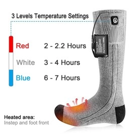 Heated Socks for Men Women, SAVIOR HEAT 2023 Electric Rechargeable Battery Thick Long Ski Socks for Winter Cold Weather Hunting Hiking Camping Skating Motorcycle Cycling Fishing