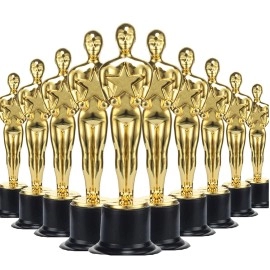 36 Pack Gold Award Trophies Party Favors,Gold Oscar Trophy for Award Ceremony,Theme Party,Birthday Party,Movie Night,Classroom Prize,Office Competition,for Boys Girls Teens and Adults