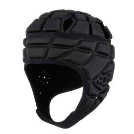 Surlim Rugby Helmet Headguard Headgear For Soccer Scrum Cap Soft Protective Helmet For Kids Youth Black Medium