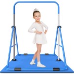 Safly Fun Expandable Gymnastics Bars Junior Training Bar Gymnastic Folding Horizontal Bars With Mat For Kids(Blue+Mat)