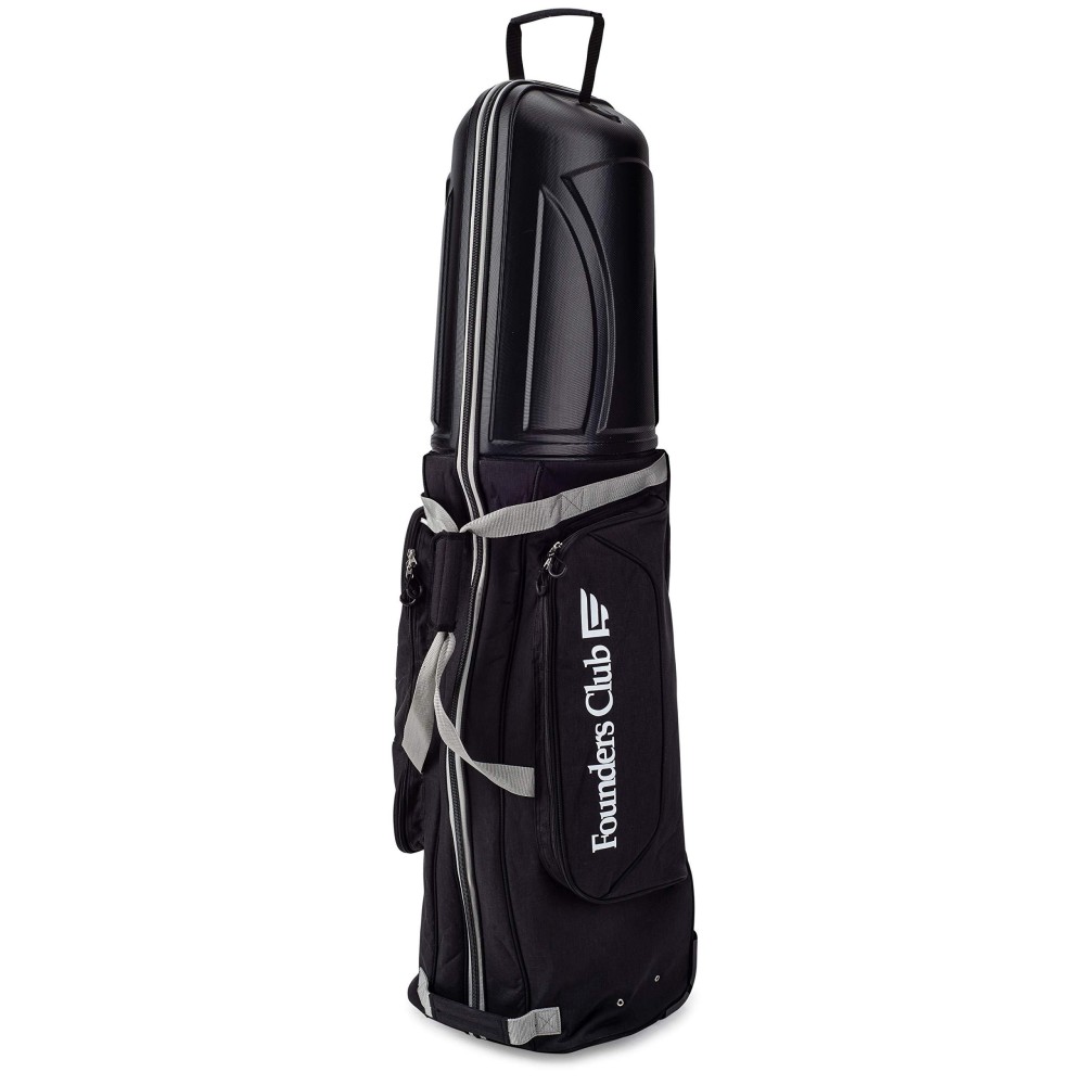 Founders Club Golf Travel Cover Luggage For Golf Clubs With Abs Hard Shell Top Travel Bag (Black)
