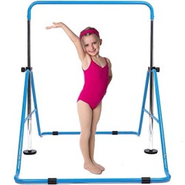 Dobests Gymnastics Bar Equipment For Home For Kids Height Adjustable Junior Training Kip Bar Uneven Bars For 3-7 Years (Blue)