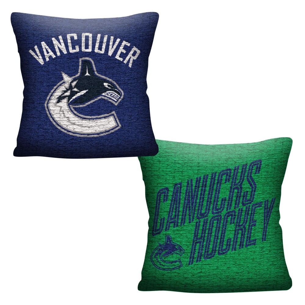 Northwest Nhl Vancouver Canucks Unisex-Adult Double Sided Woven Jacquard Pillow 20 X 20 Invert