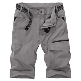 Eklentson Mens Work Shorts Cargo Shorts For Men Quick Dry Hiking Shorts Men Outdoor Shorts Men Big And Tall Light Grey