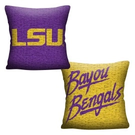 Northwest Ncaa Lsu Tigers Unisex-Adult Double Sided Woven Jacquard Pillow 20 X 20 Invert