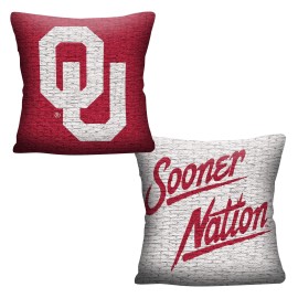 Northwest Ncaa Oklahoma Sooners Unisex-Adult Double Sided Woven Jacquard Pillow 20 X 20 Invert