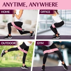 GYMB Premium Resistance Band Set - Non Slip Cloth Exercise Bands to Workout Glutes, Thighs & Legs - Includes Booty Band Training Videos for Gym & Home Fitness, Yoga, Pilates for Men/Women - 3 Levels