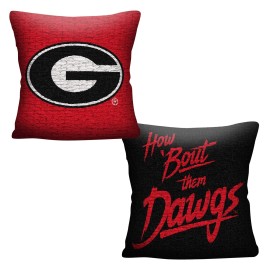 Northwest Ncaa Georgia Bulldogs Unisex-Adult Double Sided Woven Jacquard Pillow 20 X 20 Invert