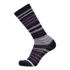 Enerwear 4 Pack Women'S Merino Wool Outdoor Hiking Trail Crew Sock (Us Shoe Size 4-10, Dark Purple/Black Stripe/Multi)