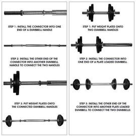 Yes4All Adjustable Dumbbells With Dumbbell Bar Connector 