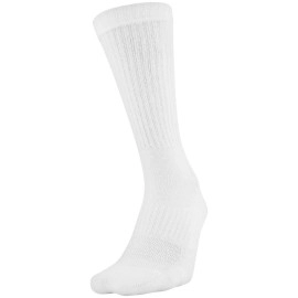 Under Armour Adult Training Cotton Crew Socks, Multipairs , White (3-Pairs) , Large