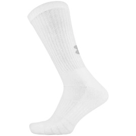 Under Armour Adult Training Cotton Crew Socks, Multipairs , White (3-Pairs) , Large