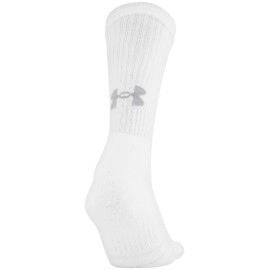 Under Armour Adult Training Cotton Crew Socks, Multipairs , White (3-Pairs) , Large