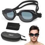 Firesara Swim Goggles, No Leaking Large Frame Wide View Pool For Women Men