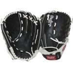 Rawlings Girls 125 Inch - Basket Web Softball Glove, Blackwhite, Us