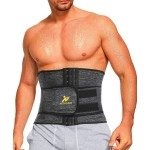 Ningmi Waist Trainer For Men Sweat Belt - Sauna Trimmer Stomach Wraps Workout Band Male Waste Trainers Corset Belly Strap Gray
