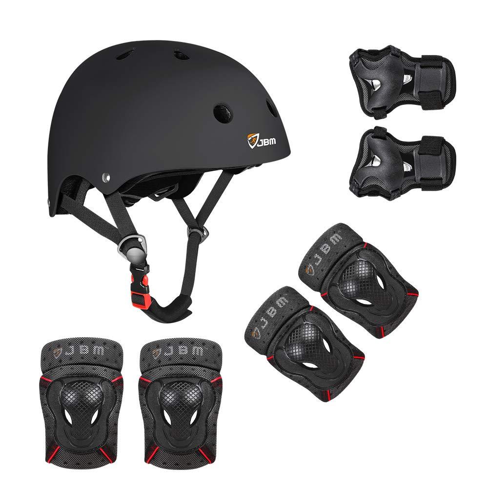 Jbm 4 Sizes Extra Pads Diamond Curved Series Full Protective Gear Set Multi Sport Helmet, Knee And Elbow Pads With Wrist Guards, For Biking, Bmx, Scooter (7 Pieces Protective Gear Set, Kids)