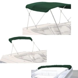 Savvycraft 4 Bow Bimini Top Replacement Cover, Durable Marine Grade Canvas Boat Canopy, Easy Install Zipper Sleeves, 4 Bow 96 L 85-90 W Green Color