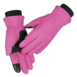 Ozero Warm Gloves For Women Touchscreen Anti-Slip Soft Winter Cold Proof Thermal Fleece Water-Resistant Windproof Warm In Cold Weather For Walking Dog Running Cycling (M,Pink)