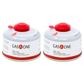 Gasone Camping Fuel Blend Isobutane Fuel Canister 100G (2 Pack)