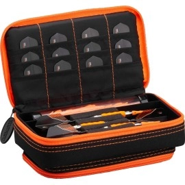 Casemaster Plazma Plus Black with Orange Trim Dart Case and Phone Pocket