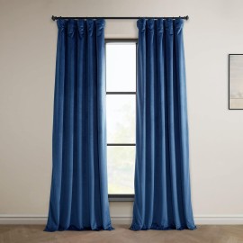 Hpd Half Price Drapes Heritage Plush Velvet Curtains For Bedroom Living Room 50 X 84, Vpyc-198604-84 (1 Panel) Pisces Blue