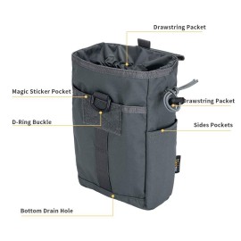 Excellent Elite Spanker Molle Dump Pouch Drawstring Magazine Utility Pouch Folding Dump Pouch Waist Bag(Grey)