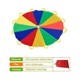Sonyabecca Parachute 10 Feet for Kids with 12 Handles Play Parachute for 8 12 Kids Tent Cooperative Games Birthday Gift