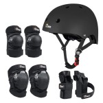 Jbm Child & Adults Rider Series Protection Gear Set For Multi Sports Scooter, Skateboarding, Roller Skating, Protection For Beginner To Advanced, Helmet, Knee And Elbow Pads With Wrist Guards