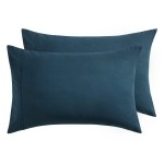 Bedsure Pillowcases Standard Size Set Of 2 - Navy Standard Pillow Cases 2 Pack 20 X 26 Inches, Brushed Microfiber, Pillow Case Covers With Envelop Closure