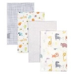 Trend Lab Jungle 4 Pack Flannel Blankets