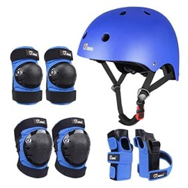 Jbm Child & Adults Rider Series Protection Gear Set For Multi Sports Scooter, Skateboarding, Roller Skating, Protection For Beginner To Advanced, Helmet, Knee And Elbow Pads With Wrist Guards