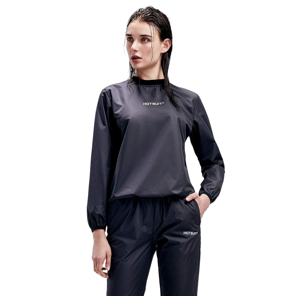 Hotsuit Sauna Suit Women Durable Gym Workout Sauna Jacket Pants Sweat Suits, Black, M
