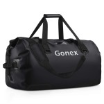 Gonex 80L Extra Large Waterproof Duffle Travel Dry Duffel Bag Heavy Duty Bag With Durable Straps & Handles For Kayaking Paddleboarding Boating Rafting Fishing Black