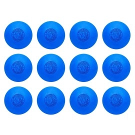 Signature Lacrosse Ball Set - Packs Of 2, 4, 8, 12, And 120 - No Chemical Smell Massage Balls, Myofascial Release Tools, Back Roller, Muscle Knot Remover, Firm Rubber (Blue, 12 Balls)