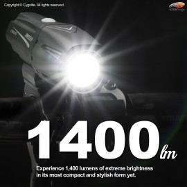 Cygolite Ranger - 1,400 Lumen Bike Light - 5 Night & 3 Daytime Modes - Compact & Durable - IP67 Waterproof - Secured Hard Mount - USB Rechargeable Headlight - for Road, Mountain, Commuter Bicycles